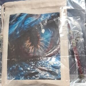 Eye Print Canvas Bag with Accessories